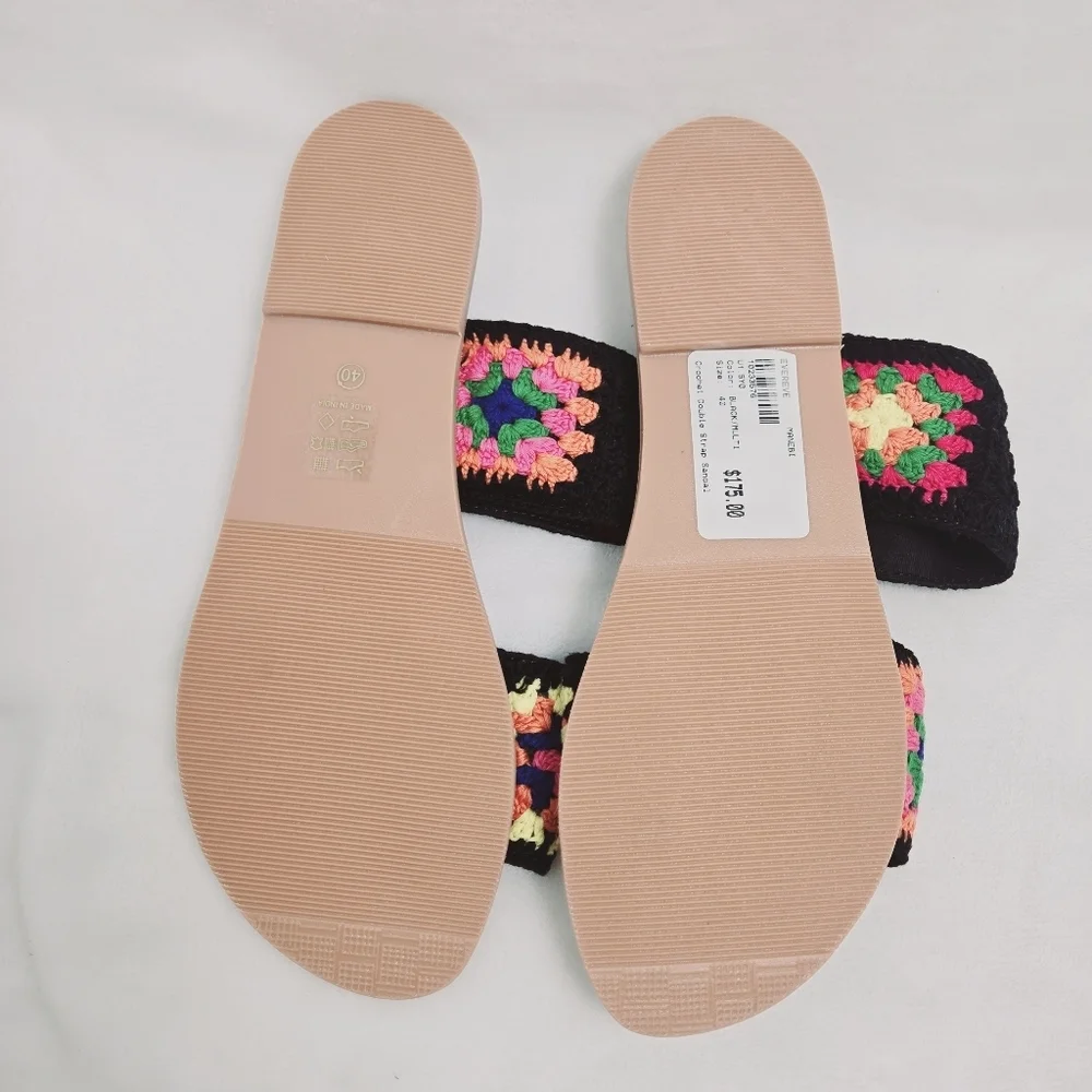 Manebi Evereve Crochet Double Strap Multicolor Sandals - Picture 3 of 4
